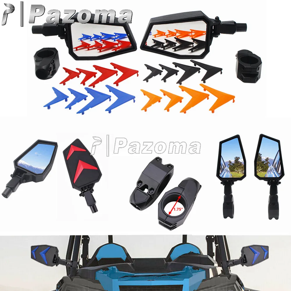 Utv 1.75" Rearview Mirror Custom Colors Adjustable Racing Side Mirrors For Polaris Ranger Rzr S