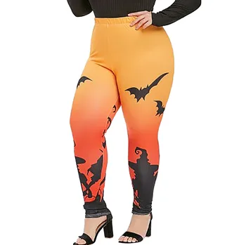 

Halloween Pants Women Modis Halloween Bat Ghost Printed Leggings Pants Ladies Cargo Sports Trousers Sweatpants Plus Size Bodycon