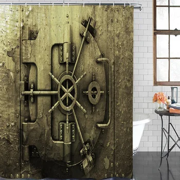 

Bathroom Curtain Iron Gate Retro Style Waterproof Fabric Shower Curtain Home Bathroom Decoration Shower Curtains