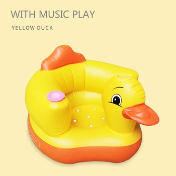 

Inflatable Chair Baby Seat Yellow Duck Party Infant Sofa Chair Portable Baby Tub Support Seat Sofa Kids Toddler Chair Bean Bag