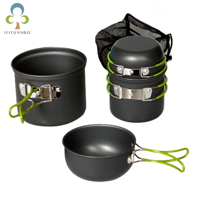 

Camping Cookware Utensils Outdoor Tableware Set Hiking Picnic Backpacking Camping Tableware Pot Pan 1-4 Persons GYH