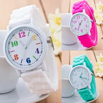 

Kids Girls' Fashion Silicone Strap Arabic Number Sport Casual Quartz Wrist Watch