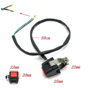 

Motorcycle Horn Switch Replacement Black+red 59cm Button Adjustable 1Pc