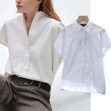 

Elmsk Blusas Mujer De Moda 2021 Summer Blouse Women Indie Folk England Style Simple Solid White Loose Kimono Shirt Women Tops