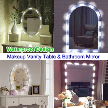 

Vanity Mirror Light 5v Lighting Fixture USB Adjustable Brightness Modern Wall Lamp DIY LED Makeup Dimmable Strip Hollywood Style