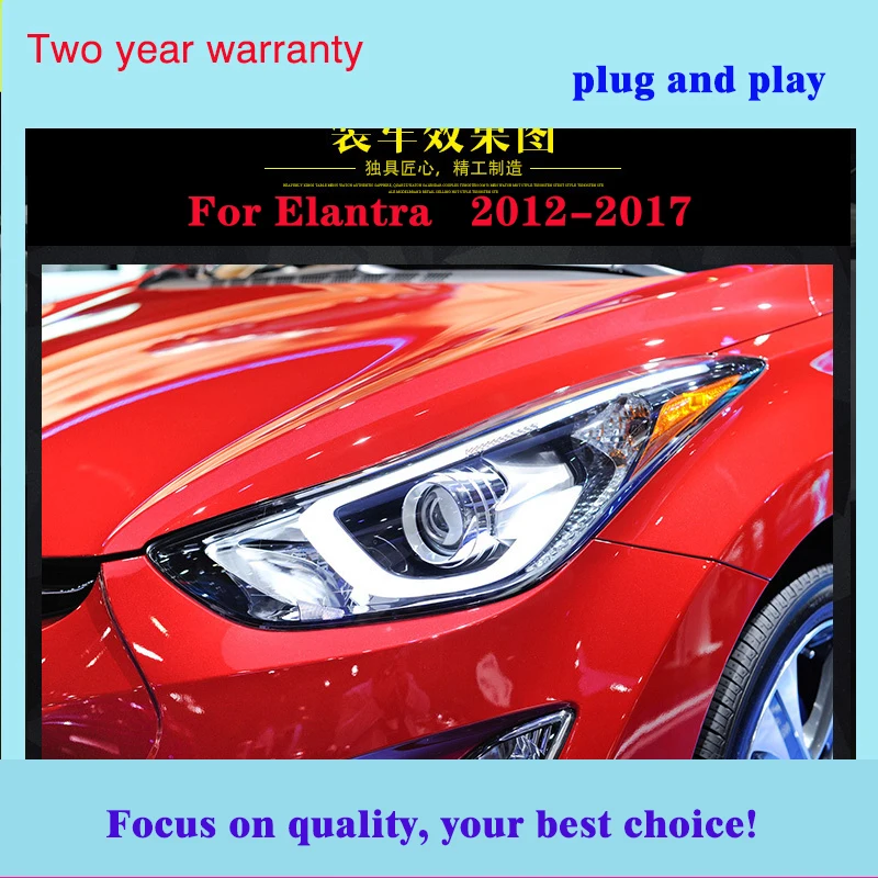 Автомобильный Стайлинг головная лампа для фары автомобиля Hyundai Elantra angel eyes 2012 2017 bi