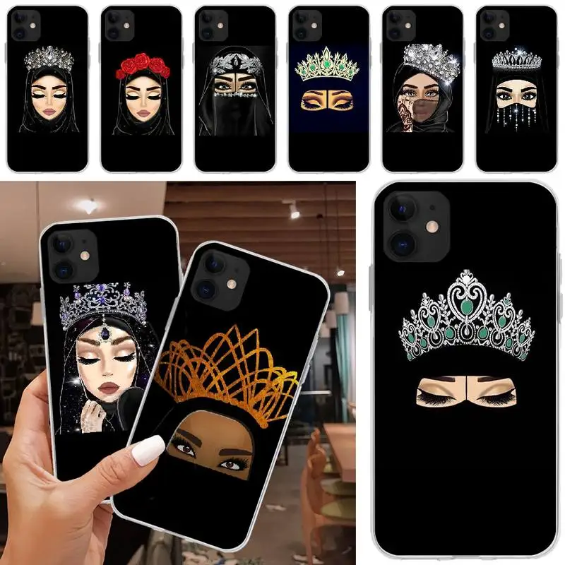 

LJHYDFCNB Arabic Hijab Girl Luxury Unique Design Phone Cover For iPhone 5C 5 5S SE 7 8 plus X XS XR XS MAX 11 11 pro 11 Pro Max