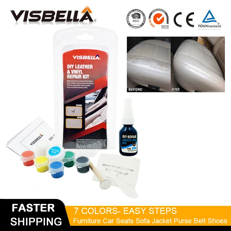 Goede Update Visbella Diy Lederen Vinyl Reparatie Kit Lederen Hand Tool Setadhesive Auto Car Seat Sofa Jassen Holes Scratch Scheuren Rips