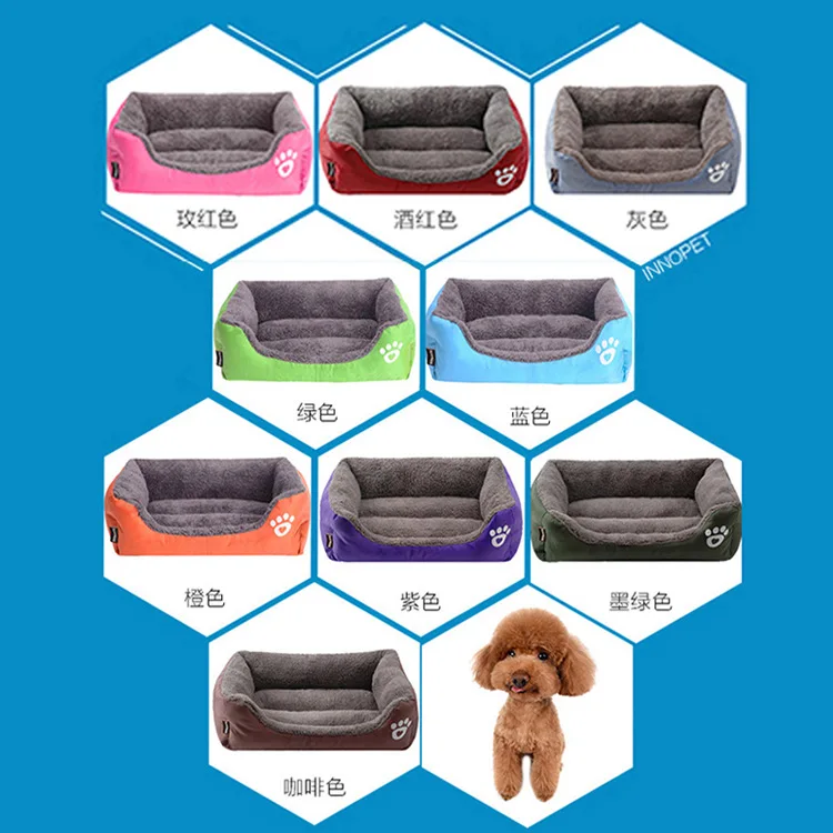 S-3XL Candy Farbe Pfote Haustier диван Hundebetten Wasserdichte Untere Weiche Флисовая теплая кровать для кошки Haus