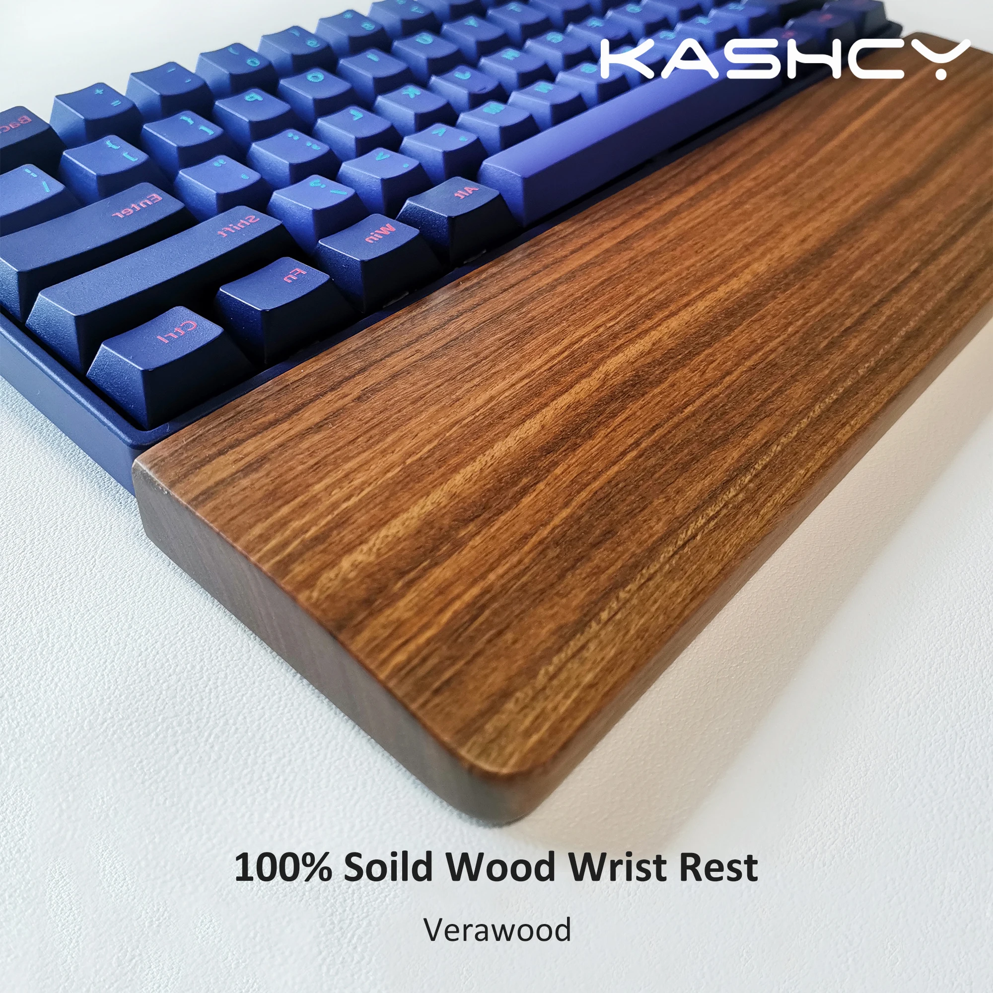 

KASHCY Solid Wood Verawood Wrist Rest For Ergonomic Gaming Mechanical Keyboard Palm Support Pad 60 68 87 98 104 108keys