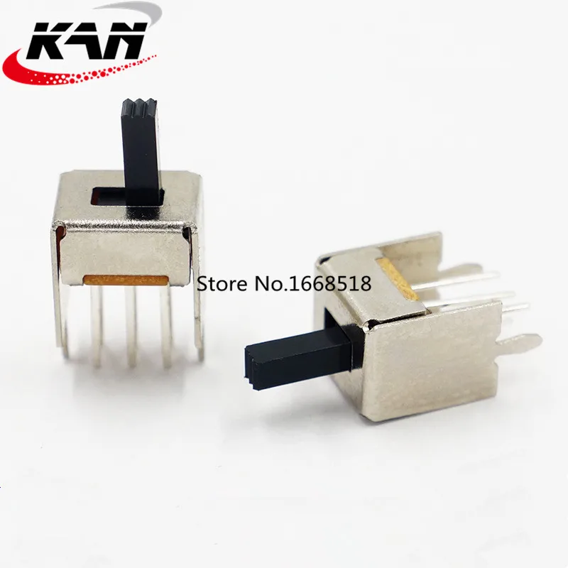 100PCS SS22D07 SS-22D07 6PIN 2P2T DPDT toggle switch side slide switches handle 4mm ROHS | Обустройство дома
