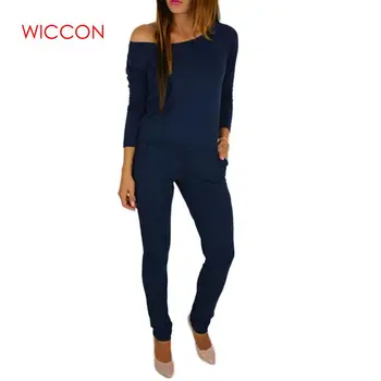 

2020 Women New Strapless Long Sleeve Rompers Leisure Long Sleeves Pencil Jumpsuits Pocket Female Casual Long Pants