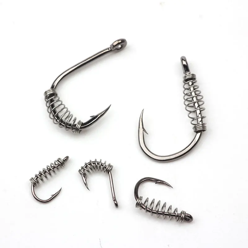10pcs/lot Barbed Swivel Jig Carp Hook Single Circle Fishhook Fly Fishing Accessories Carp Tackle Spring Fishing Hooks 10pcs/lot Barbed Swivel Jig Carp Hook Single Circle Fishhook Fly Fishing Accessories Carp Tackle Spring Fishing Hooks