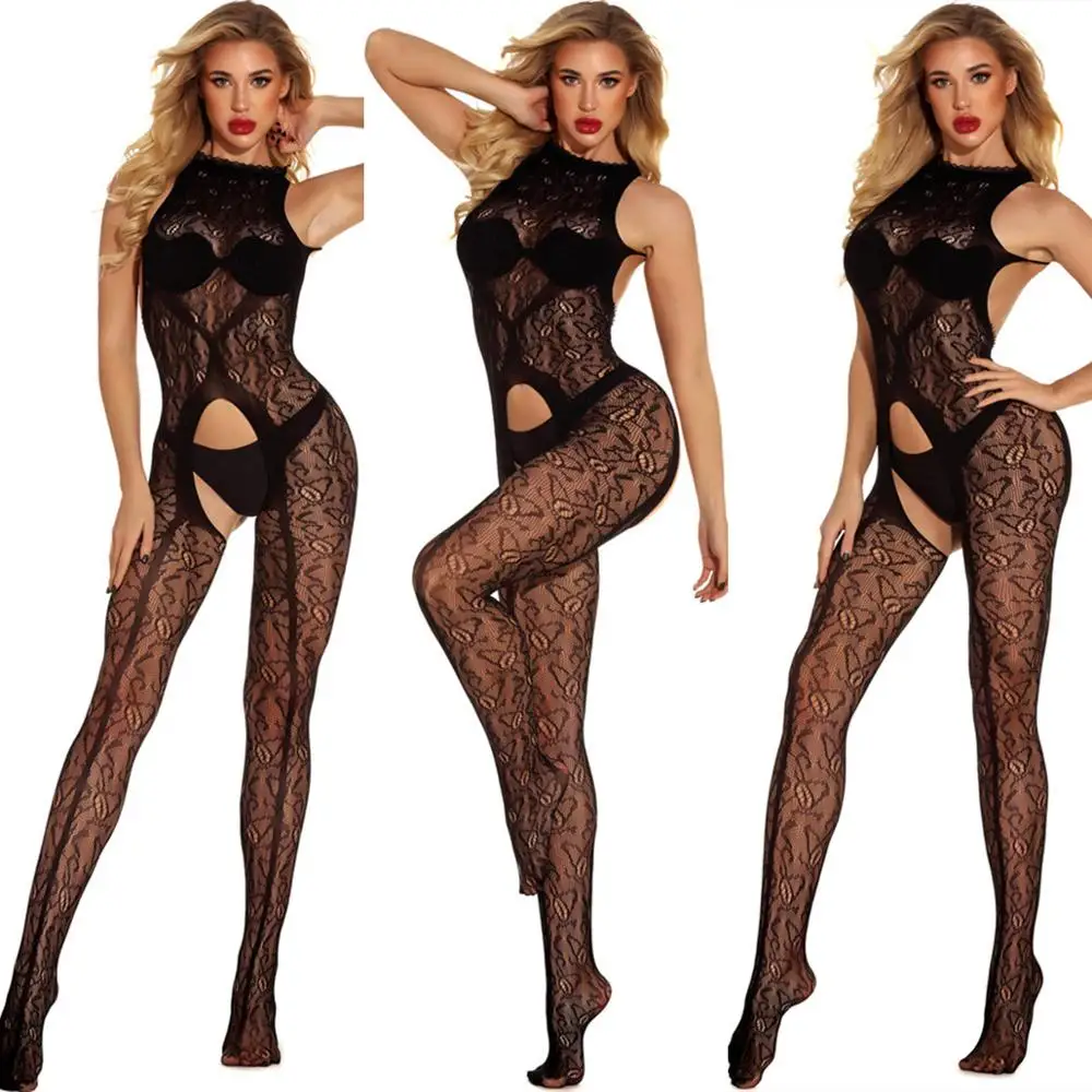 lingerie sexy women clothing black crotchless bodysuit body suits for women plus size lingere stripper outfit dancewear exotic