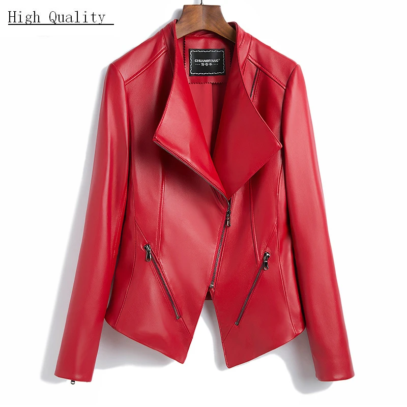 

Genuine Leather Jacket Women Short Slim Real Sheepskin Coats Female Spring Autumn Korean Clothes Montone Jacket LWL1468