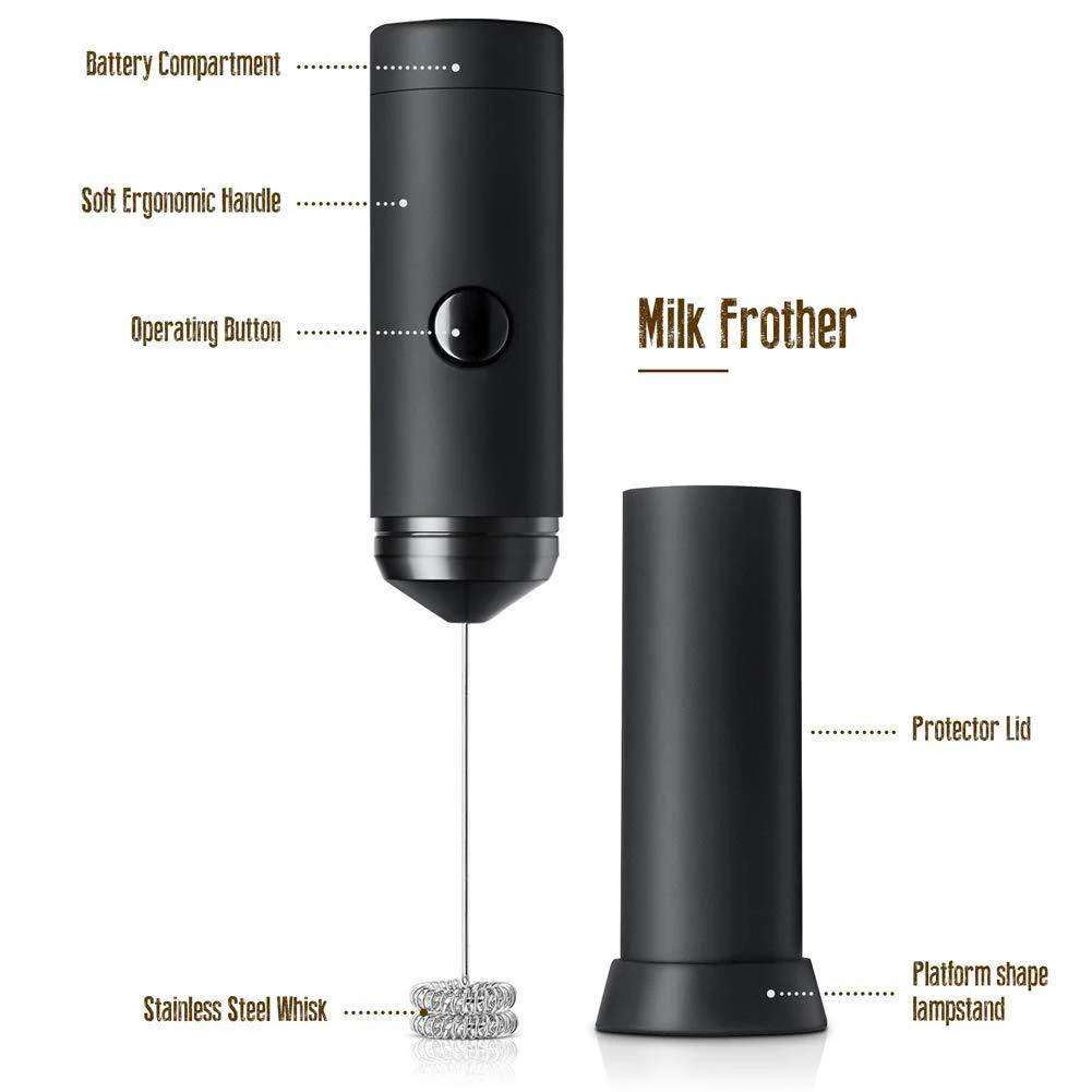 

Kitchen Tools Double Spring Whisk Electric Milk Frother Kitchen Mixer Hand Milk Foamer for Coffee Latte Cappuccino