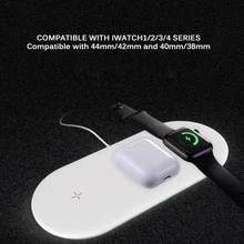 Классная 3 в 1 беспроводная зарядная станция для IPhone для Apple Watch Подставка для зарядки док-станция Подставка для Airpods беспроводной зарядный коврик