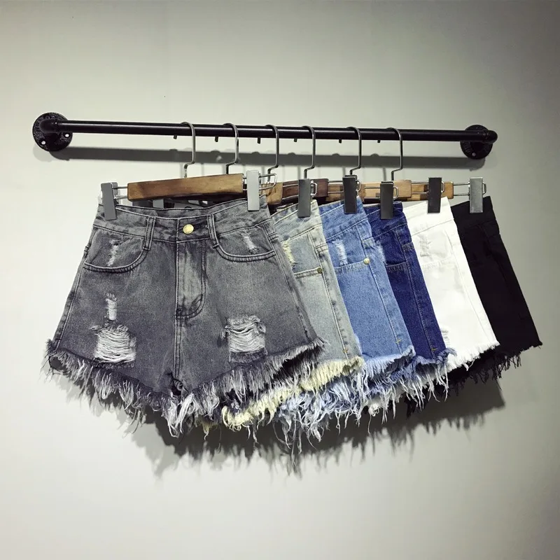 

New Hot Sexy High Waist Bodycon Denim Ripped Hole Short Jeans Mini Club DJ Dance Shorts Plus Size L XL XXL 4XL 5XL 6XL -81