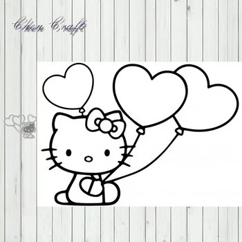 

Metal Cutting Dies Heart-shaped bubble cat Stencils For DIY Scrapbooking Decorative Embossing Handcraft Die Cutting Template