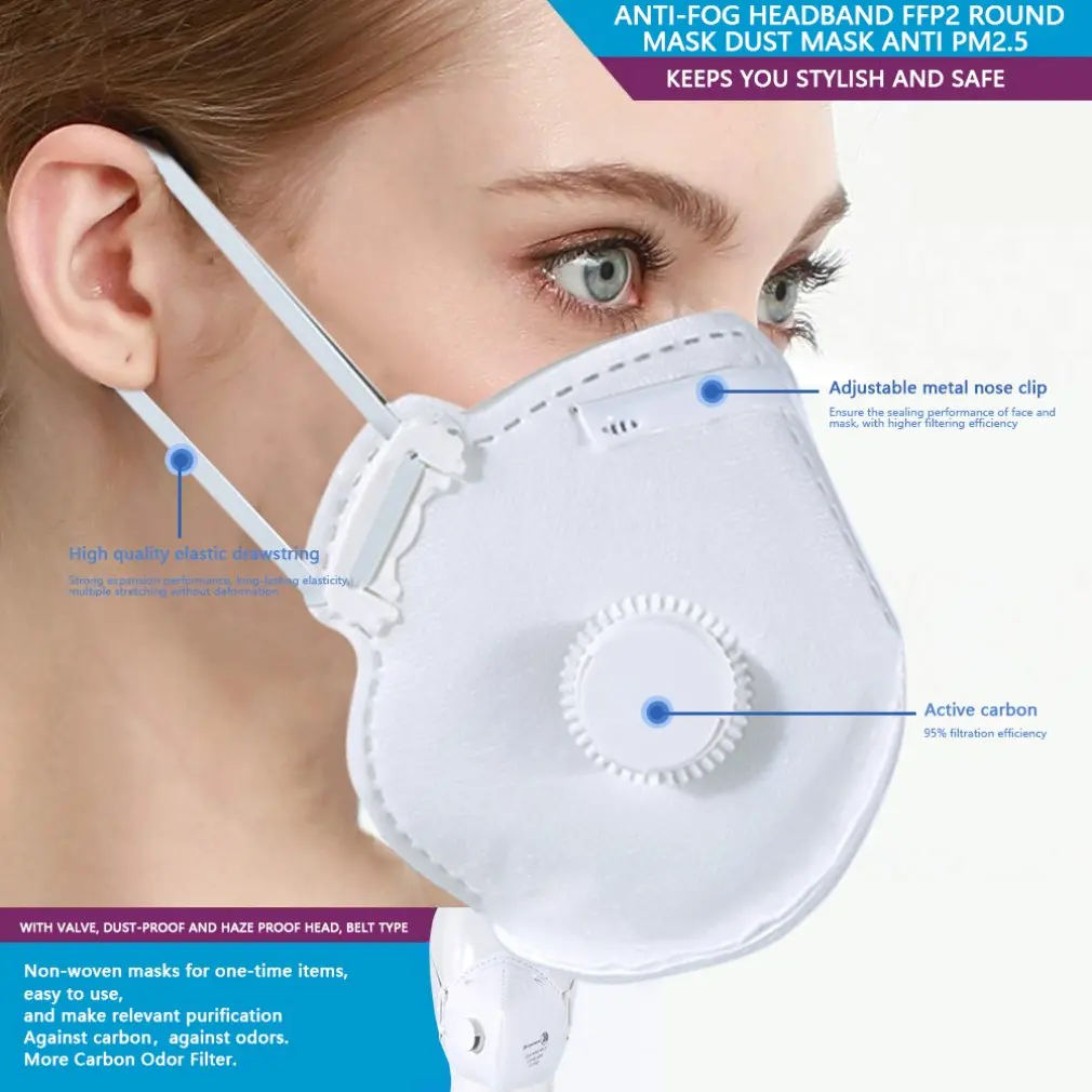 10pcs Dust Mask Anti-fog Headband PM2.5 Particulate Respirator FFP3 Level Protective Mask Dustproof Kitchen Working Safety Masks