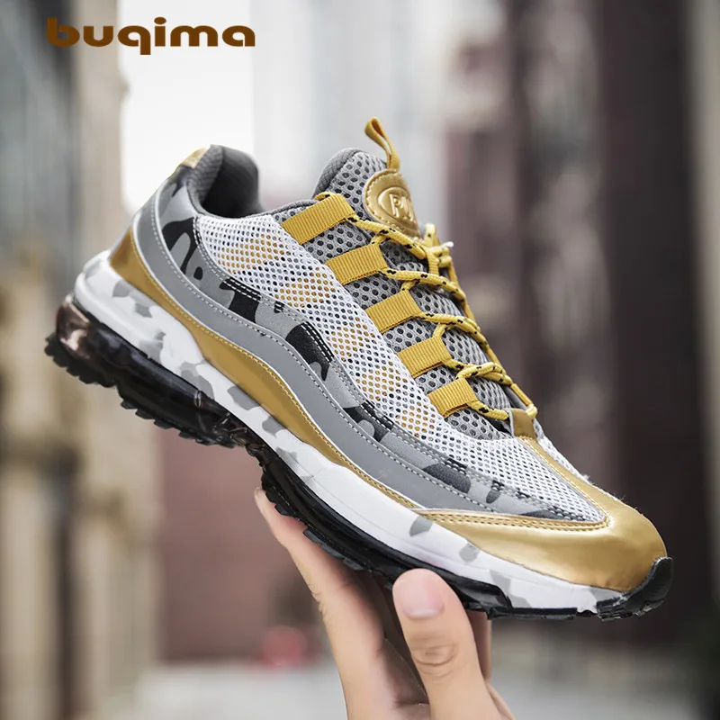 

Buqima men's shoes full palm cushion sports shoes running shoes mesh shoes outdoor casual shoes lightweight new