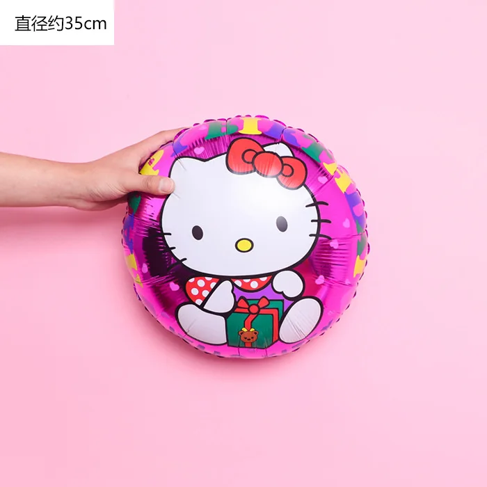 Мультфильм hello kitty алюминиевые воздушные шары для украшения вечеринок детский день рождения свадебное украшение игрушки алюминиевый шар - Цвет: Round bright rose KT