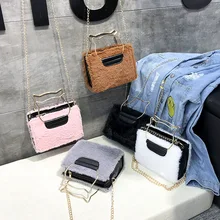 Осень и зима Мао женская сумка стиль Мода корейский стиль универсальная сумка через плечо/сумка на плечо Женская пушистая W