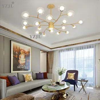 

Nordic Glass Chandeliers For Living room Cafe Industrial lustre plafonnier Minimalist Bedroom Chandelier Lighting