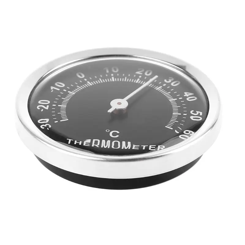 Thermometer Hygrometer Hygrometer Thermometer Mini Thermometer Mechanical No Battery Analog 58mm Car Temperature Gauge with Double-sided Sticker J9K