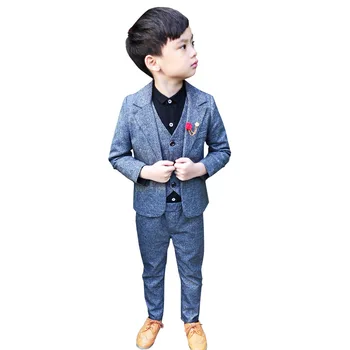 

Kids Party Wear 3Pcs Set Jacket Vest Pants Boys Formal Suit for Wedding Party Toddler Boy Blazer Suit Student School Costumes