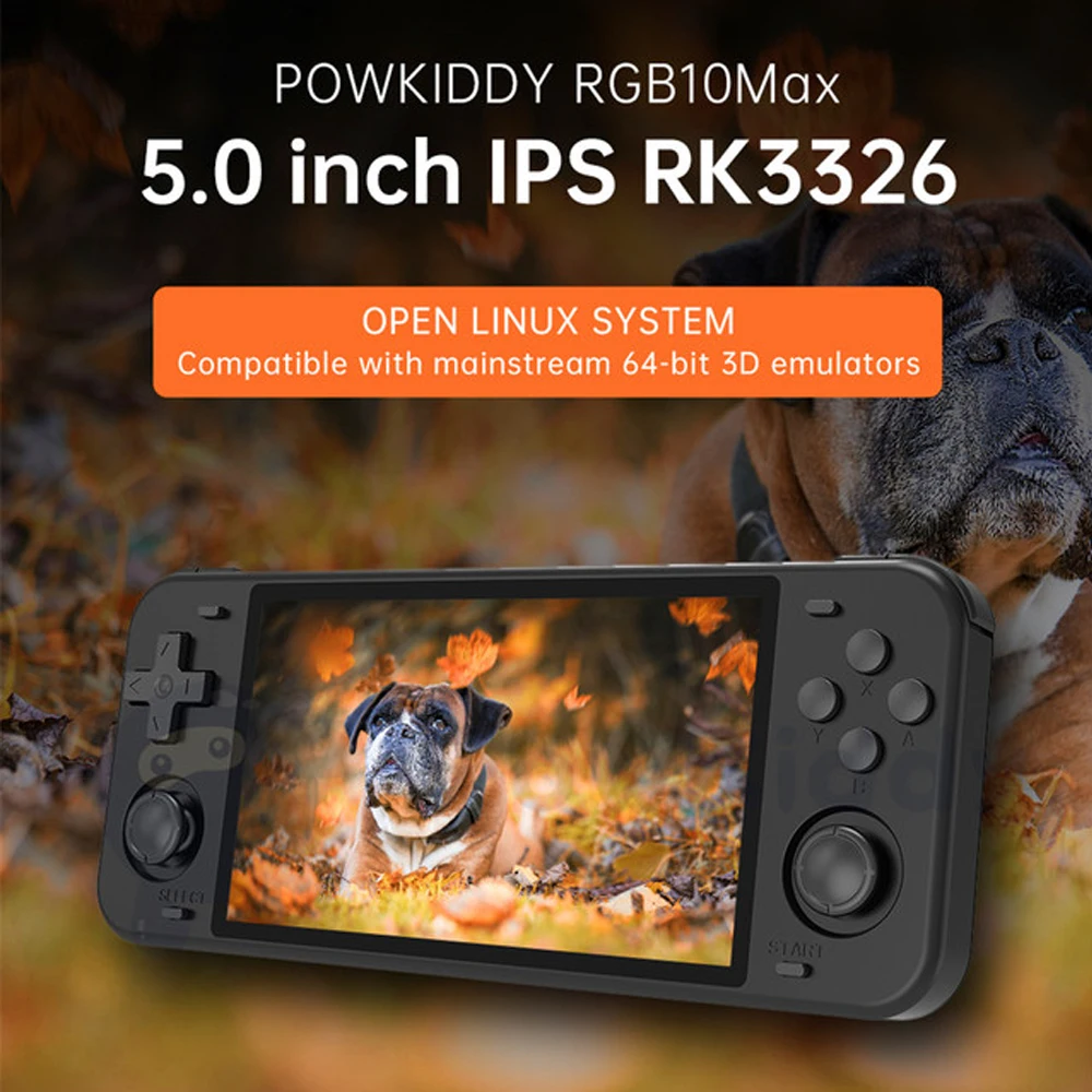 US $121.48 POWKIDDYRGB10 Max rk3326 chip 5 inch IPS screen double Handheld Joystick Wifi Module retro game console