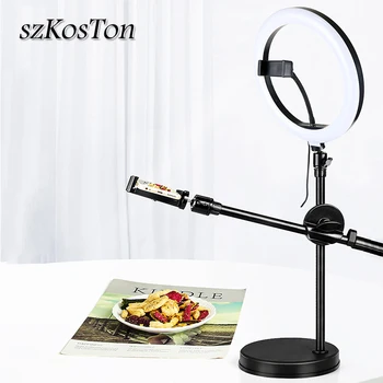 

33cm/26cm/16cm Selfie LED Ring Light With Adjustable Desk Phone Shooting Bracket Stand Photography ringlight For TikTok Youtube