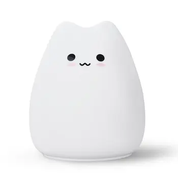 

Creative USB LED Light Kitten Night Light Soft Silicone Cartoon Baby Nursery Lamp Breathing Washable Silicone Bouncy Design Cute