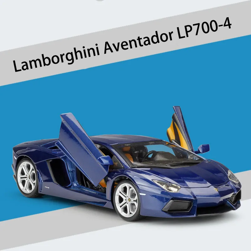 Bburago литая под давлением модель автомобиля авантюрист LP700-4 1:18 металлический сплав Высокая моделирования автомобилей с базой мальчиков игрушки подарки для мальчиков - Цвет: Blue with box