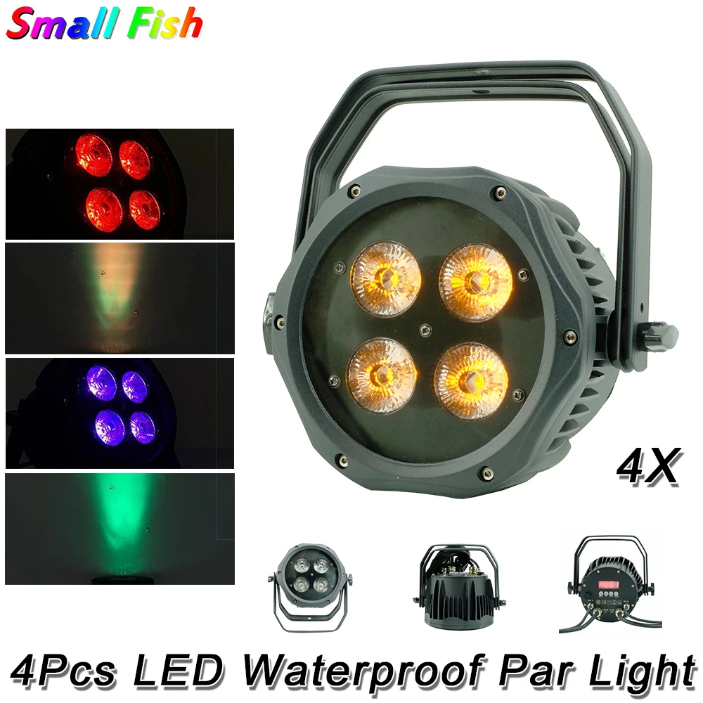 

4Pcs/Lot DMX512 4Pcs RGBWUV 6IN1 LED Waterproof Par Light DJ Disco Bar Party Stage Effect Beam Light Professional Stage Lighting