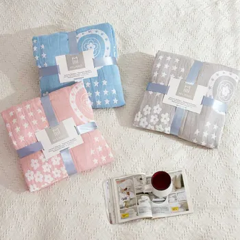 

Cotton Gauze Bedding Cover Home Kids Bedspread Plaid School Blanket Warm Student Coverlet For