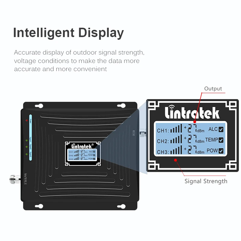 Трехдиапазонный репитер Lintratek 900 1800 2100 МГц GSM 3G 4G LTE усилитель сигнала 2G Усилитель