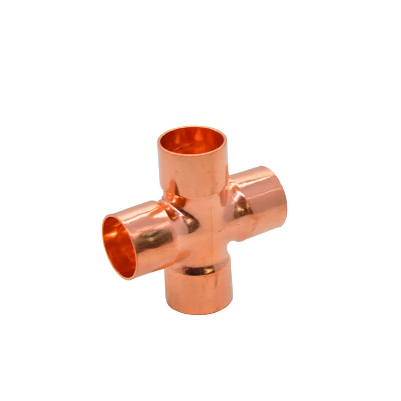 

1PC Copper End Feed Equal Cross 4 Ways Plumbing Sanitary Pipe Fitting for Gas Water Oil 6.35/15/16/22/28mm x1mm