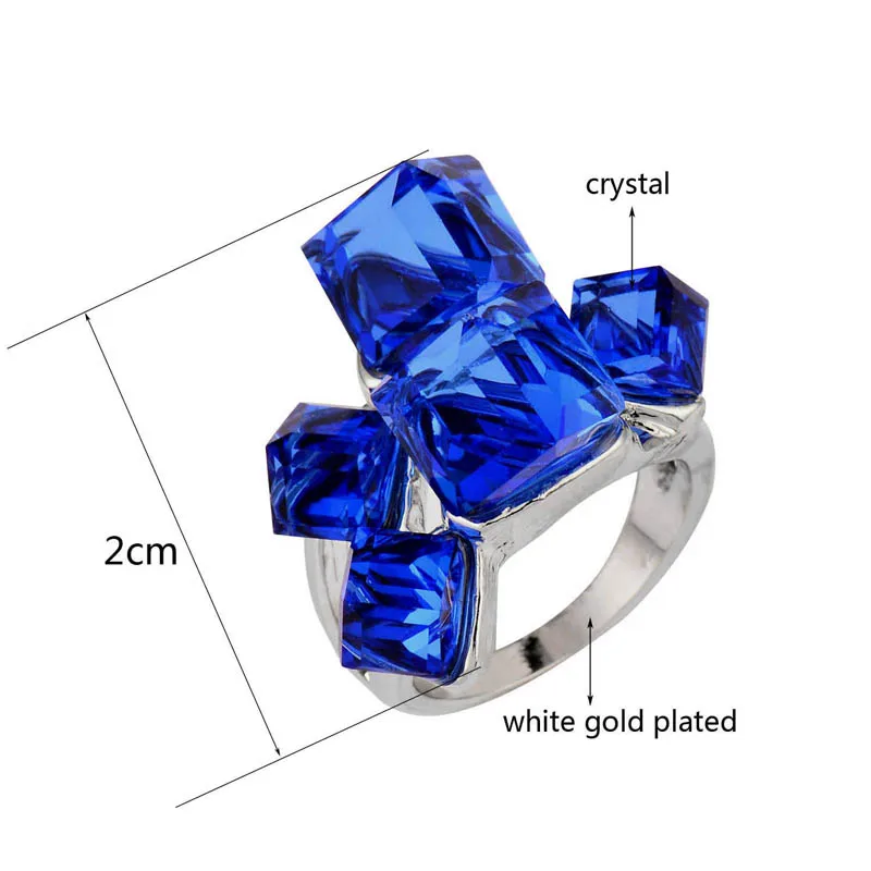SINLEERY Luxury Multicolor Square Cube Blue Crystal Engagement Rings For Women Fashion Party Jewelry Bague Femme Jz489 SSO - Image 6