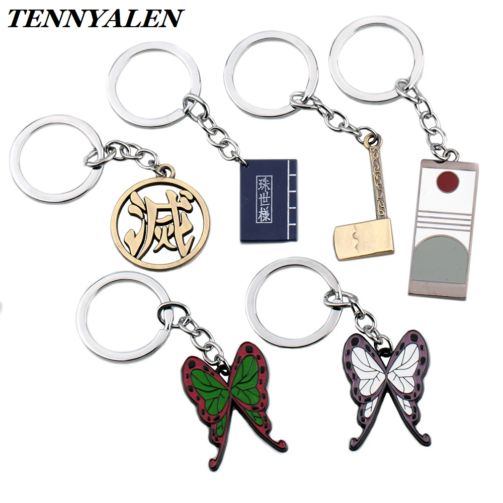 Аксессуары для аниме металлический брелок ключей Kimetsu no Yaiba реквизит косплея из
