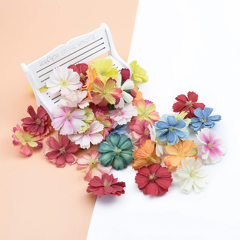 

200 Pcs Artificial daisy for Home decoration accessories Flower arrangement Diy Candy box Scrapbooking Wedding holiday supplies