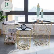 Скандинавские современные золотистые железные провода металлическая корзина для хранения боковой стол черный