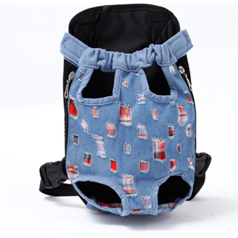 Breathable Pet Dog Carrier Backpack Canvas Mesh Outdoor Travel Carry Bag Shoulder Handle Bags for Small Dog Cats Chihuahua - Цвет: Тёмно-синий