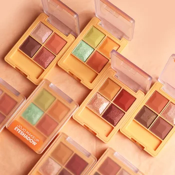 

Pearlescent cosmetics matte eye sombra flash diamond 4 color eye shadow waterproof long-lasting makeup eyeshadow palette