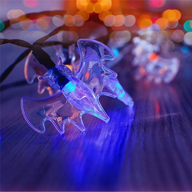 Светодиодный гирлянда летучая мышь тыква фонари призрак батарея Рождество Хэллоуин Забавный сад дома вечерние праздник декоративный Сказочный свет