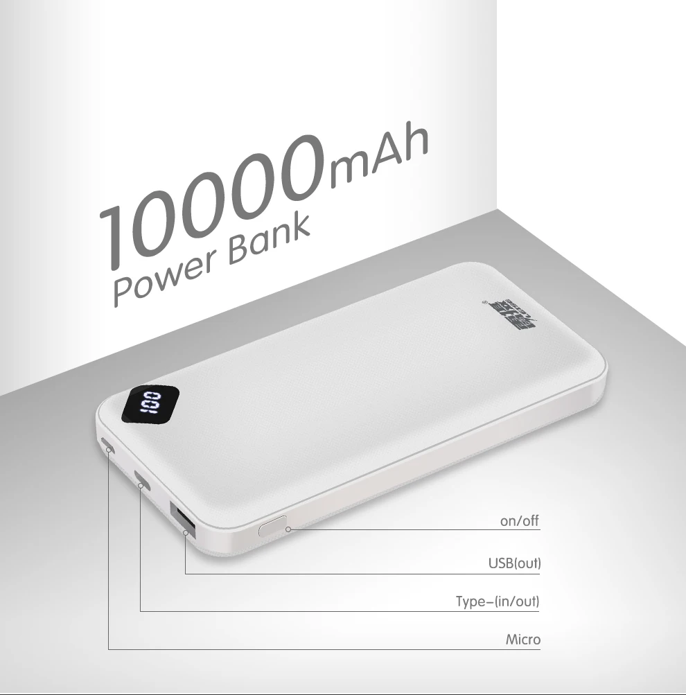 Leise внешний аккумулятор 10000 мАч Портативная зарядка USB/type C для xiaomi mi 9 8 iPhone|Внешние