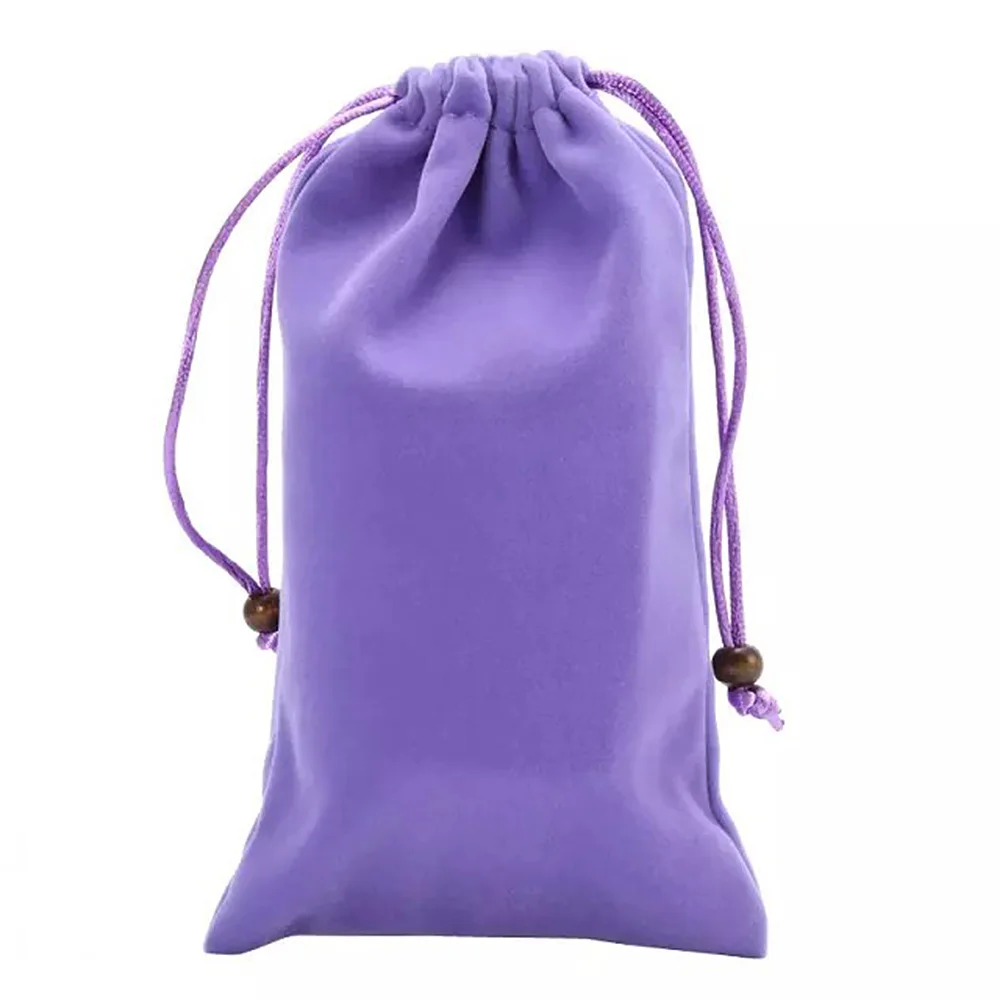 Для 6,3 дюймовых мобильных телефонов сумка на шнурке многоцелевой Чехол для хранения мобильного телефона вельвет прочный - Цвет: Light Purple
