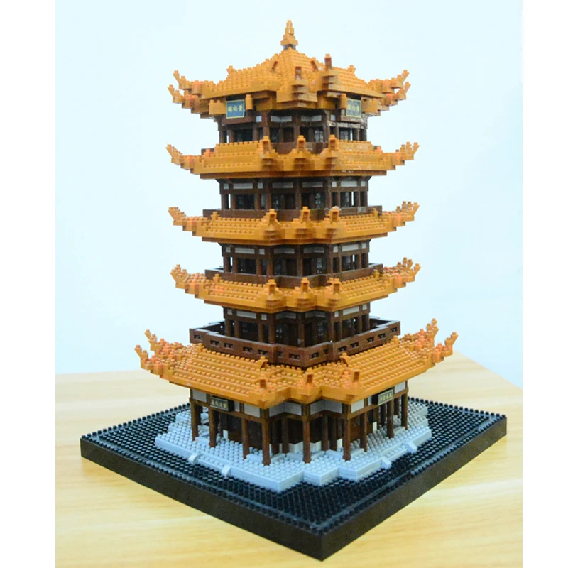 Balody 16068 Китайская древняя архитектурная башня желтого журавля 3D модель DIY Алмаз Мини Строительные маленькие блоки кирпичи игрушка без коробки