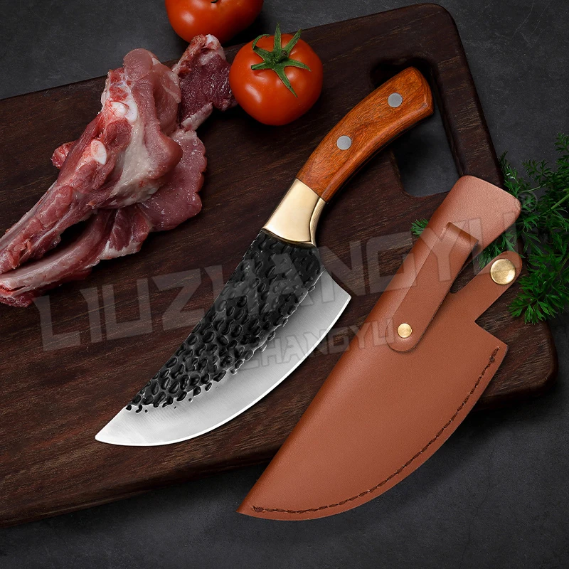 

LIUZHANGYU Handmade Forged Stainless Steel Chef Knife Boning Knifes Fishing Knife Slaughter Knife Meat Cleaver Butcher Knife Out
