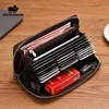 BISON DENIM Genuine leather Wallet Men Zipper Coin Pocket Long Purse Male Passport Multi-card Slots Wallet large capacity 6